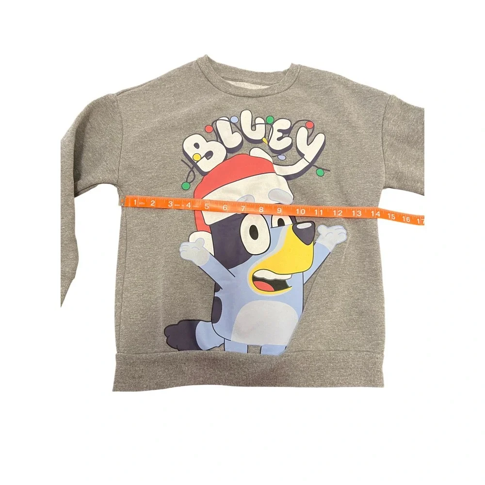 Bluey Christmas Sweatshirt Sweatpants Set Gray‎ Holiday Bingo Kids Size 6/7